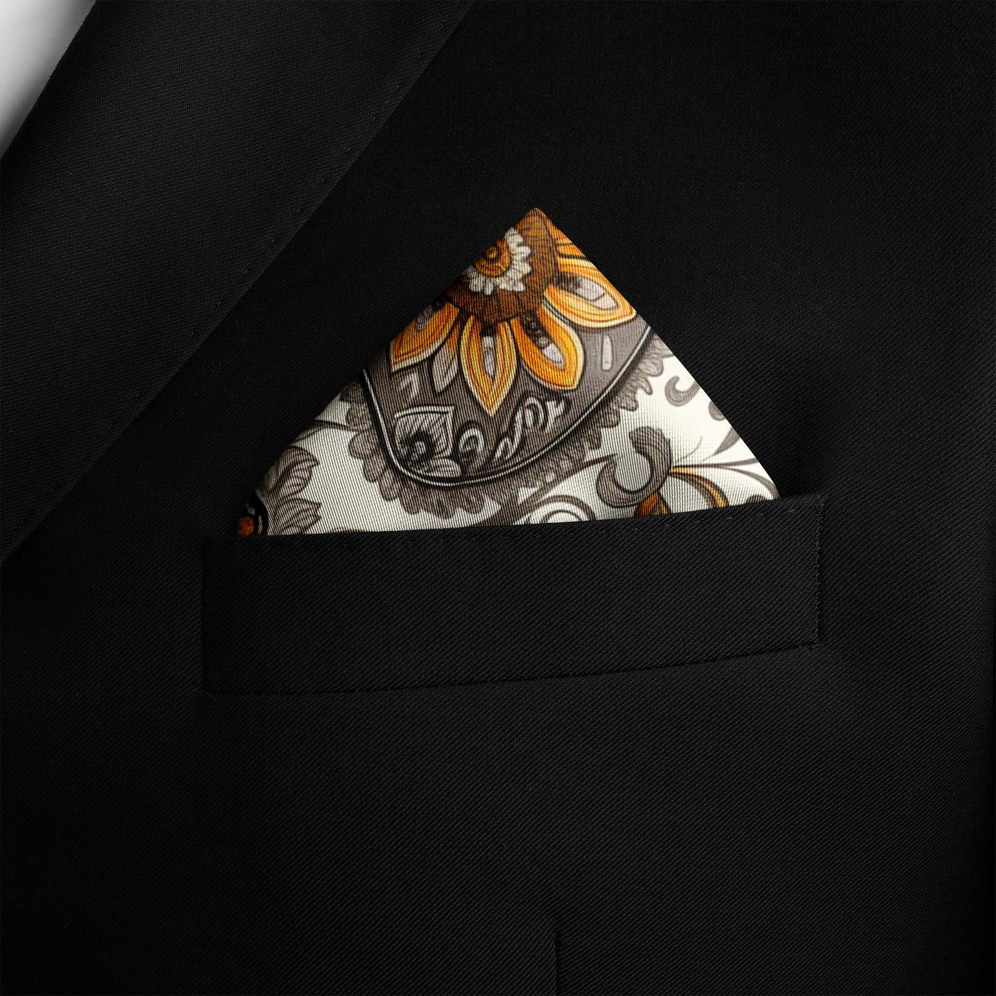 A DITSY PAISLEY SILK POCKET SQUARE