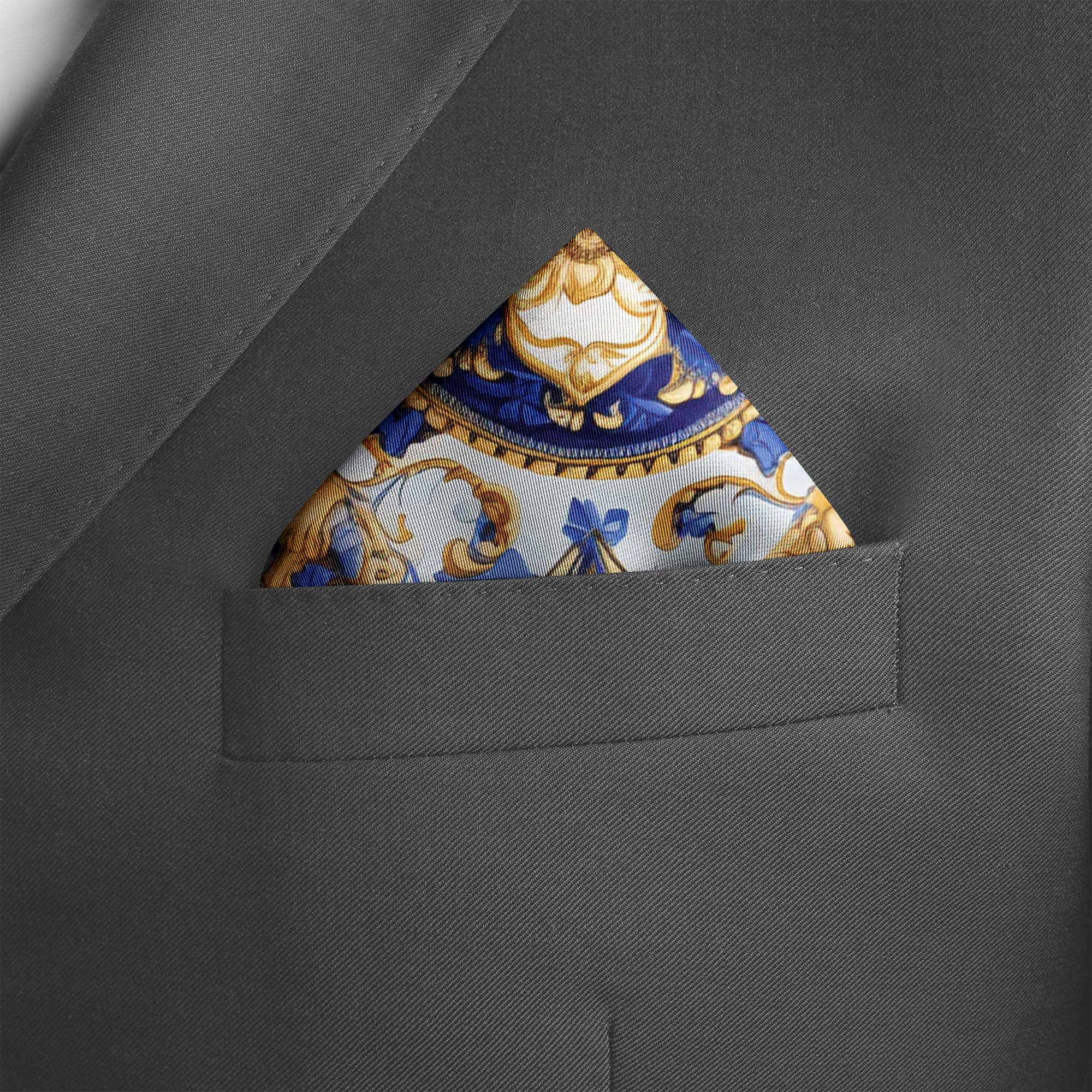 ABSTRACTION FLORAL SILK POCKET SQUARE