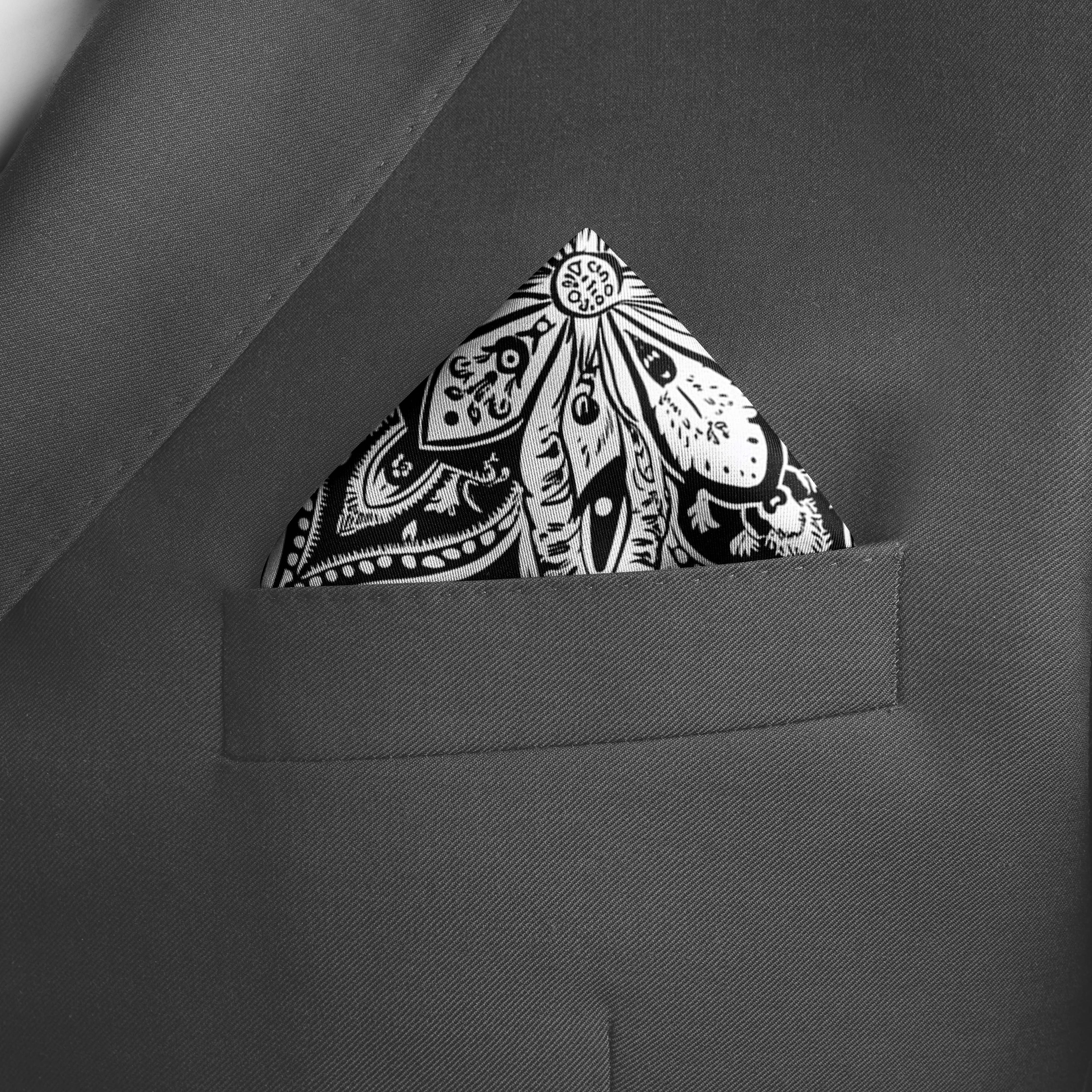 Black Pocket Square | Pocket Square | Black Wolf