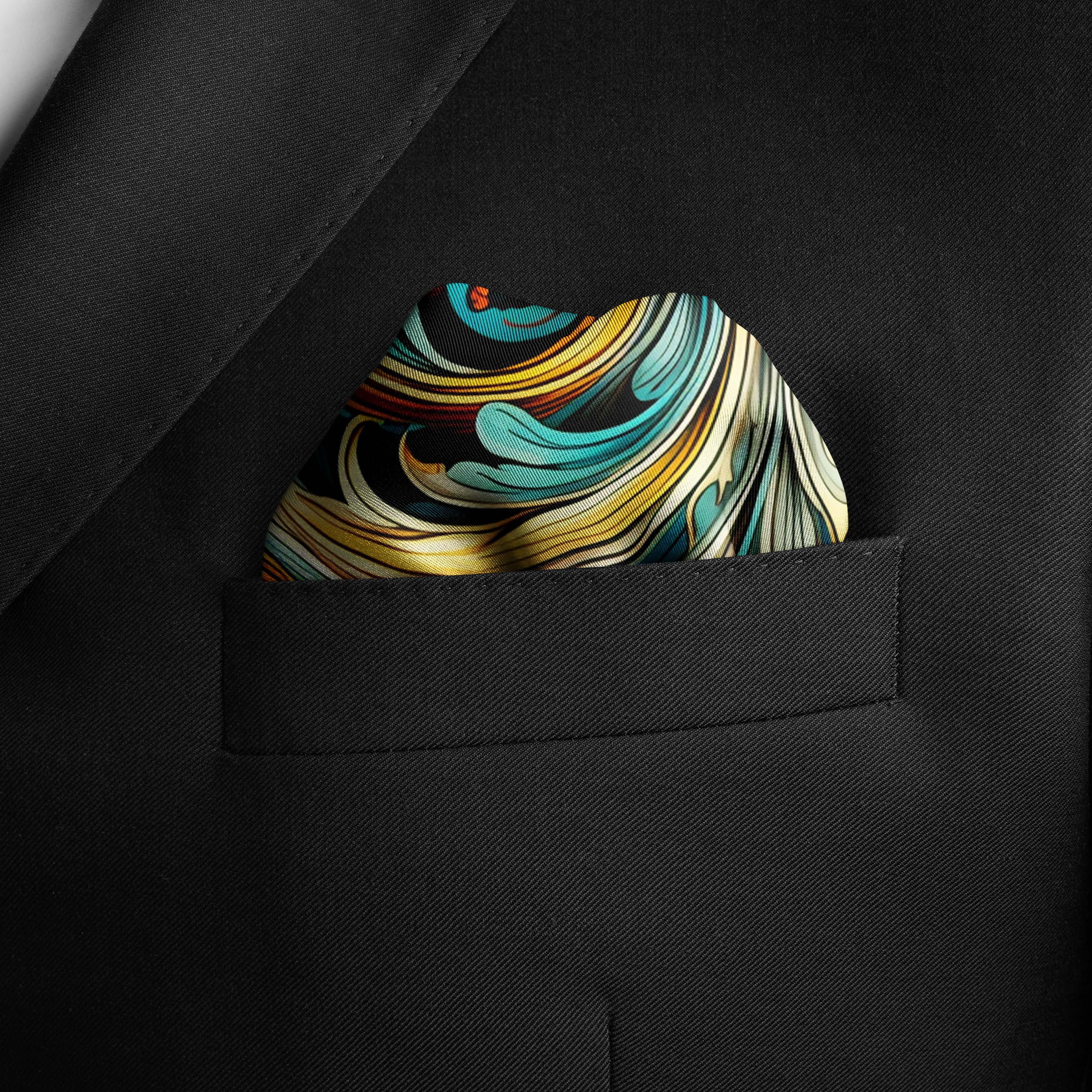 CHINESE FLORAL SILK POCKET SQUARE