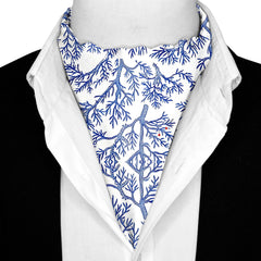 SNOWFLAKE TREE SILK ASCOT AND POCKET SQUARE SET – PREMIUM COLLECTION