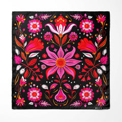 MEXICAN FLOWER SILK POCKET SQUARE