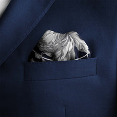 ENGRAVING SILK POCKET SQUARE