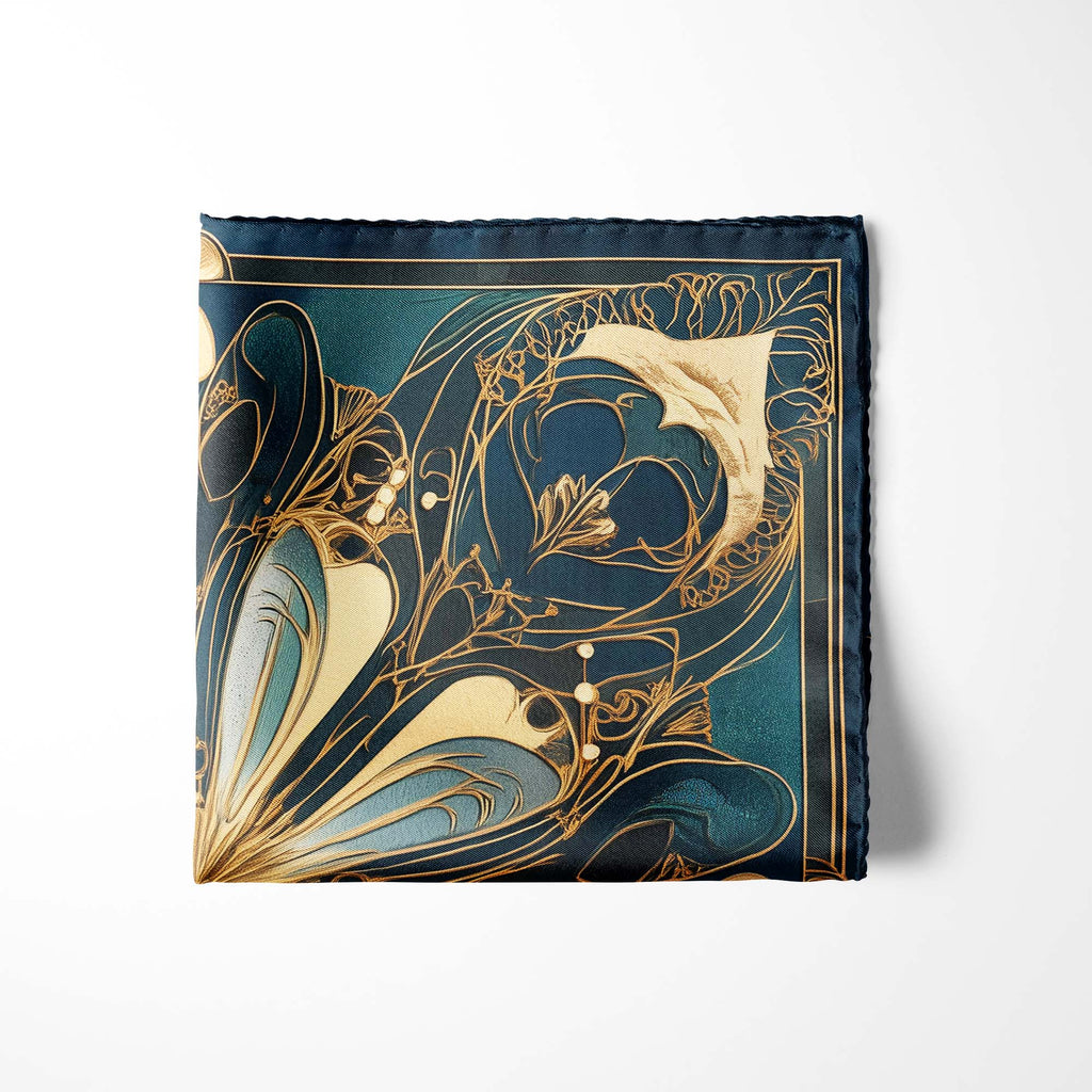 ETHEREAL CURVES SILK POCKET SQUARE