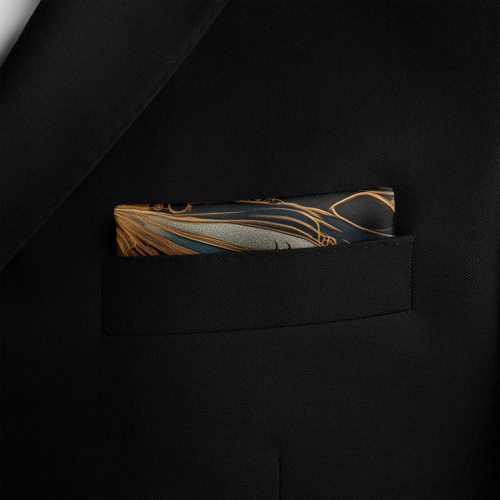 ETHEREAL CURVES SILK POCKET SQUARE