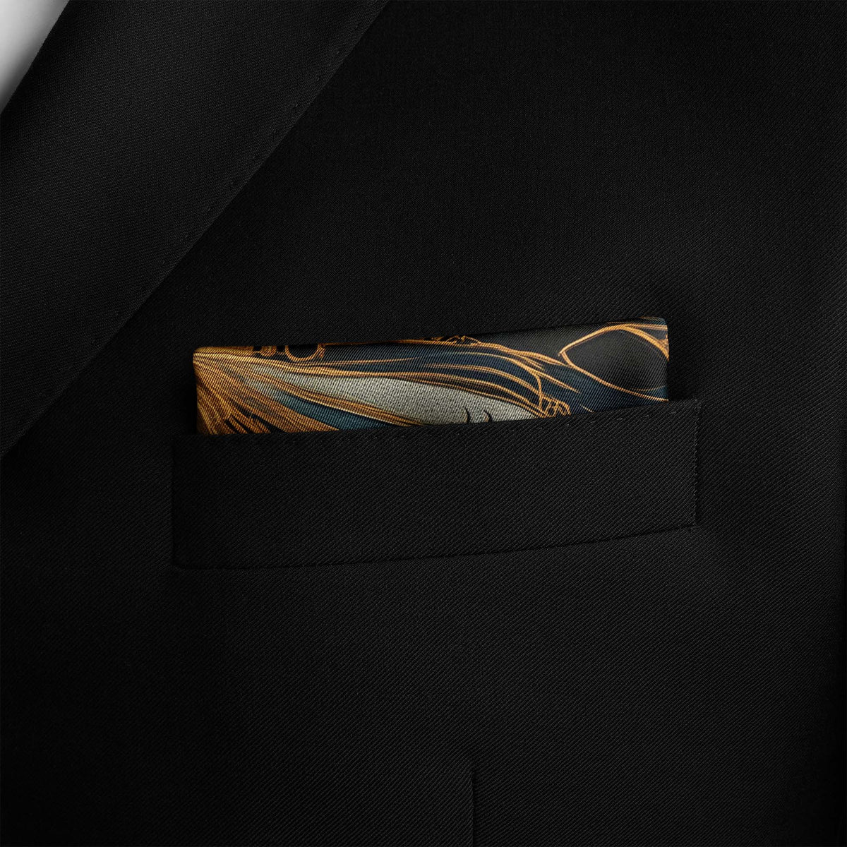 ETHEREAL CURVES SILK POCKET SQUARE