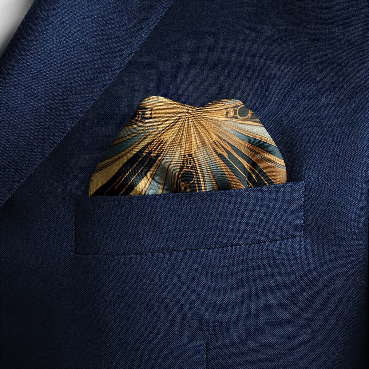 ETHEREAL CURVES SILK POCKET SQUARE