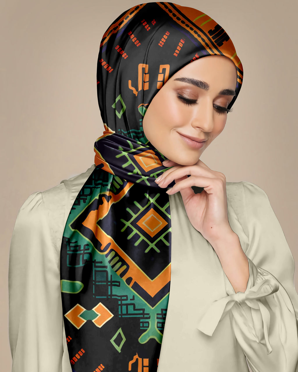 ETHNIC HUNGARIAN SILK WOMEN HIJAB – PREMIUM COLLECTION