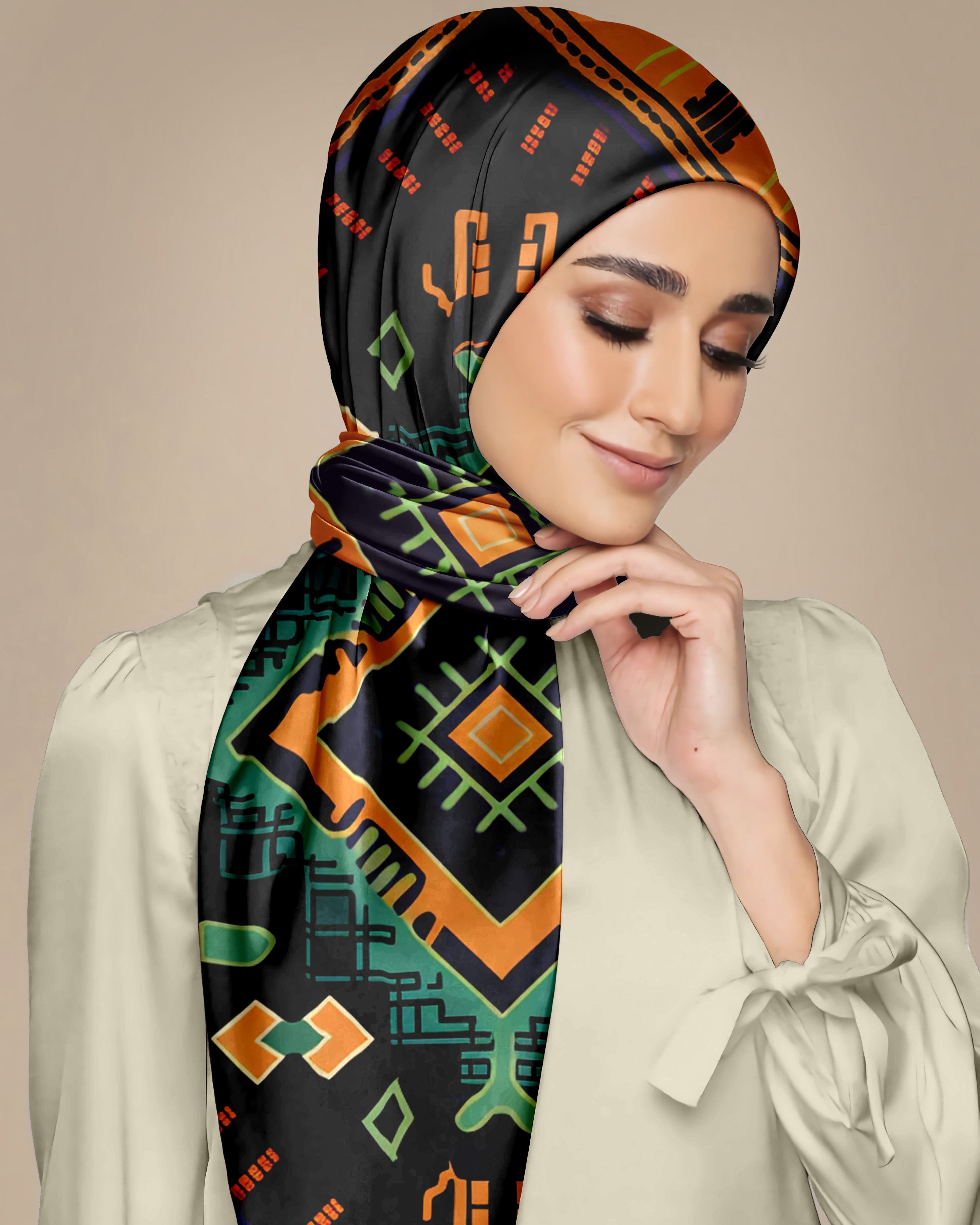 ETHNIC HUNGARIAN SILK WOMEN HIJAB – PREMIUM COLLECTION