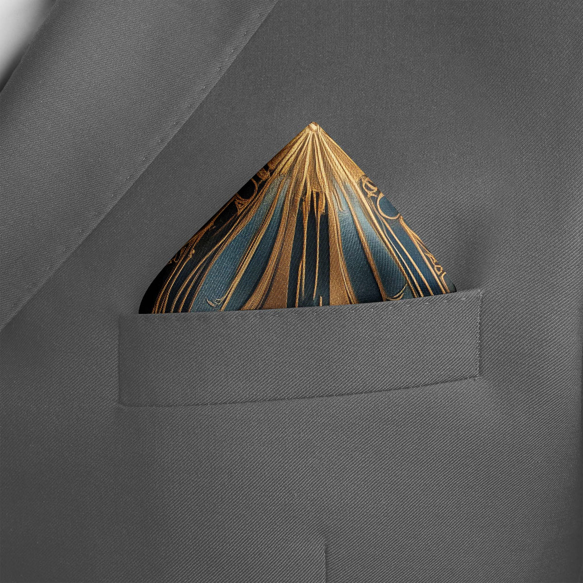 ETHEREAL CURVES SILK POCKET SQUARE