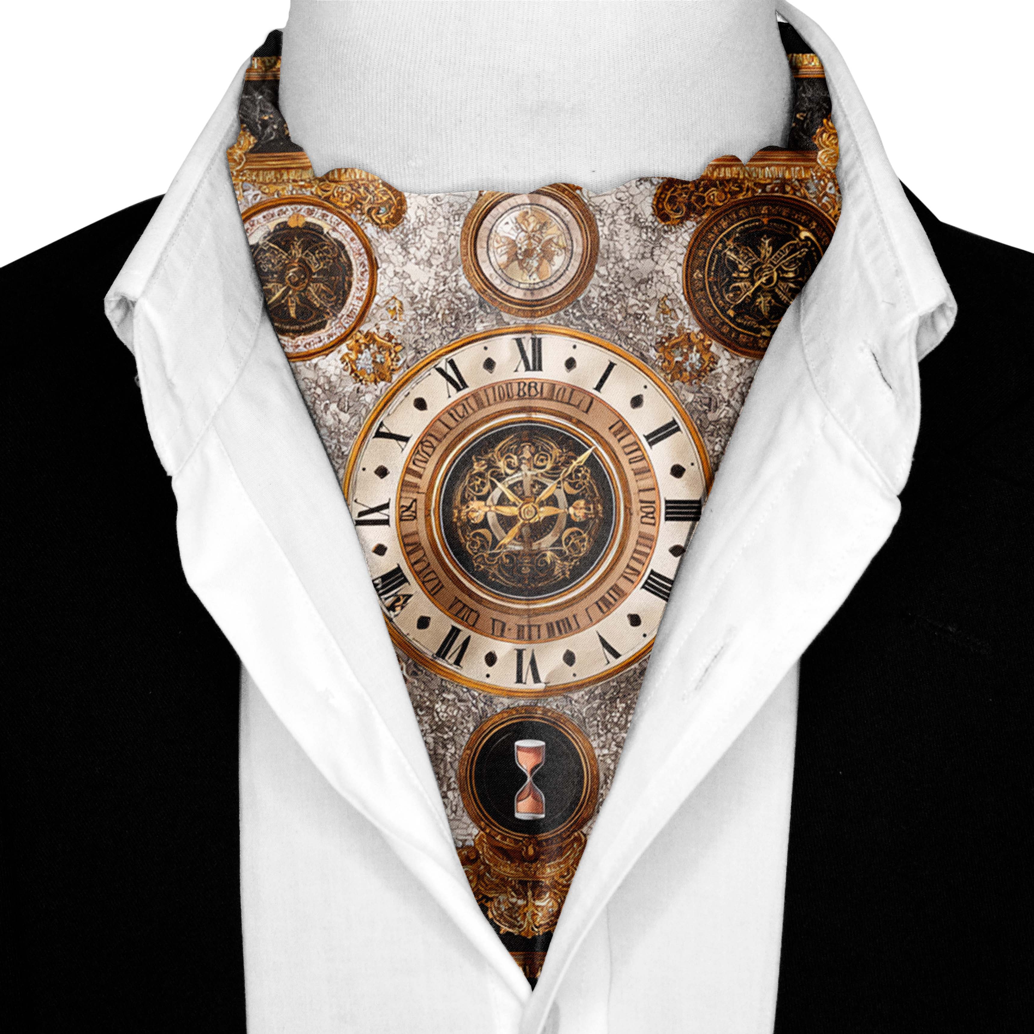 CHRONOS SILK ASCOT AND POCKET SQUARE SET – PREMIUM COLLECTION