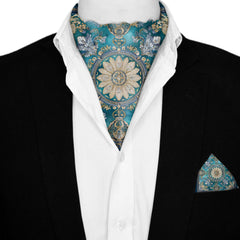 SORRENTO SILK ASCOT AND POCKET SQUARE SET – PREMIUM COLLECTION