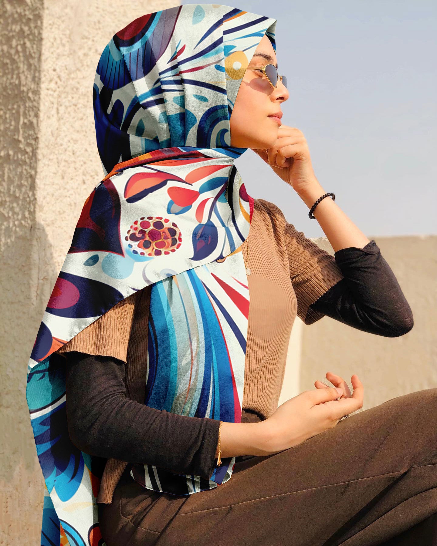 FLORAL PATTERN SILK WOMEN HIJAB – PREMIUM COLLECTION