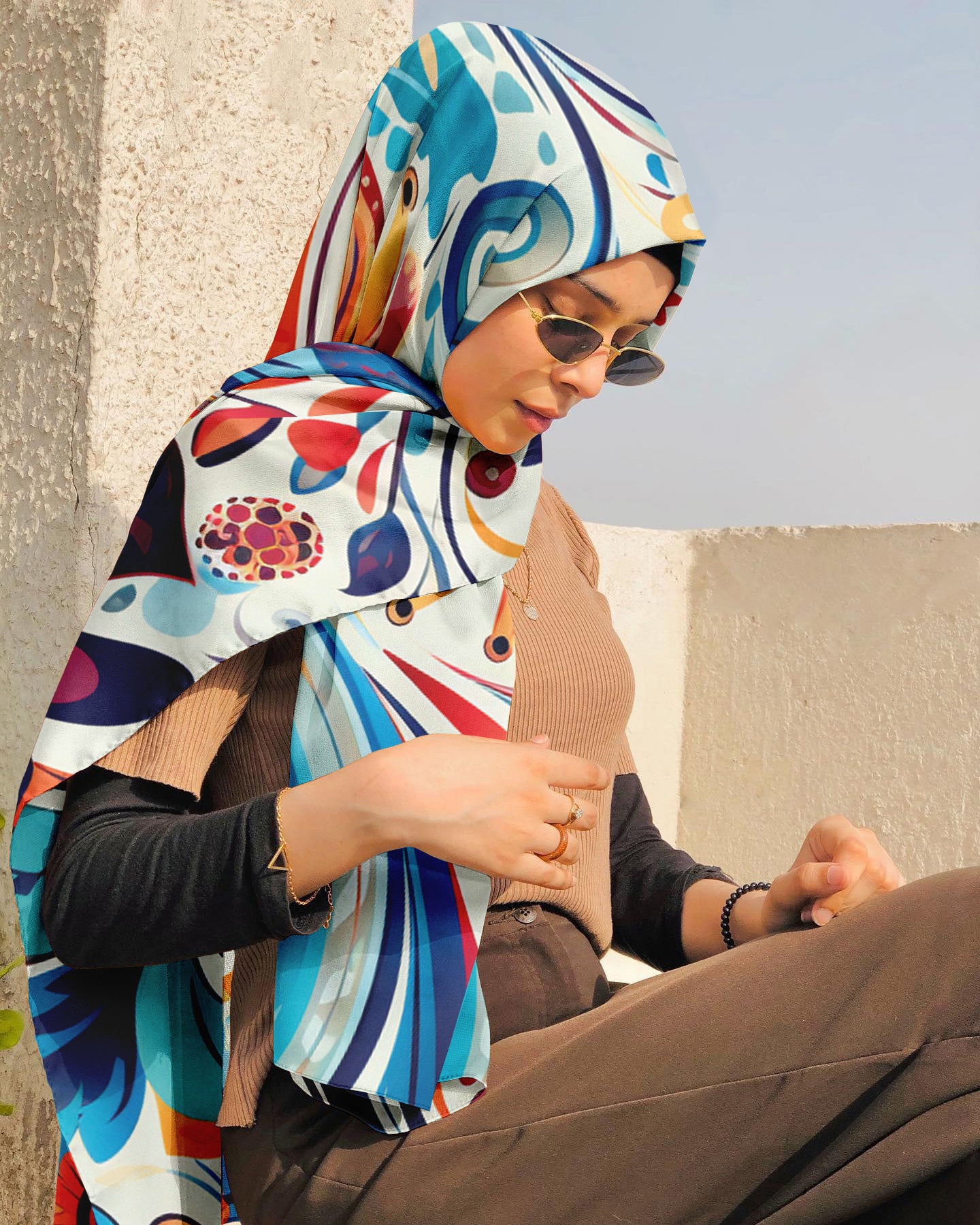 FLORAL PATTERN SILK WOMEN HIJAB – PREMIUM COLLECTION