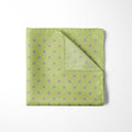 MELON GREEN AND LILAC SPOT SILK POCKET SQUARE
