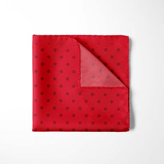 RED AND BURGUNDY SPOT SILK POCKET SQUARE
