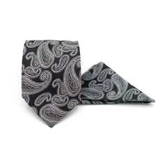 MIDNIGHT PAISLEY TIE AND POCKET SQUARE SET