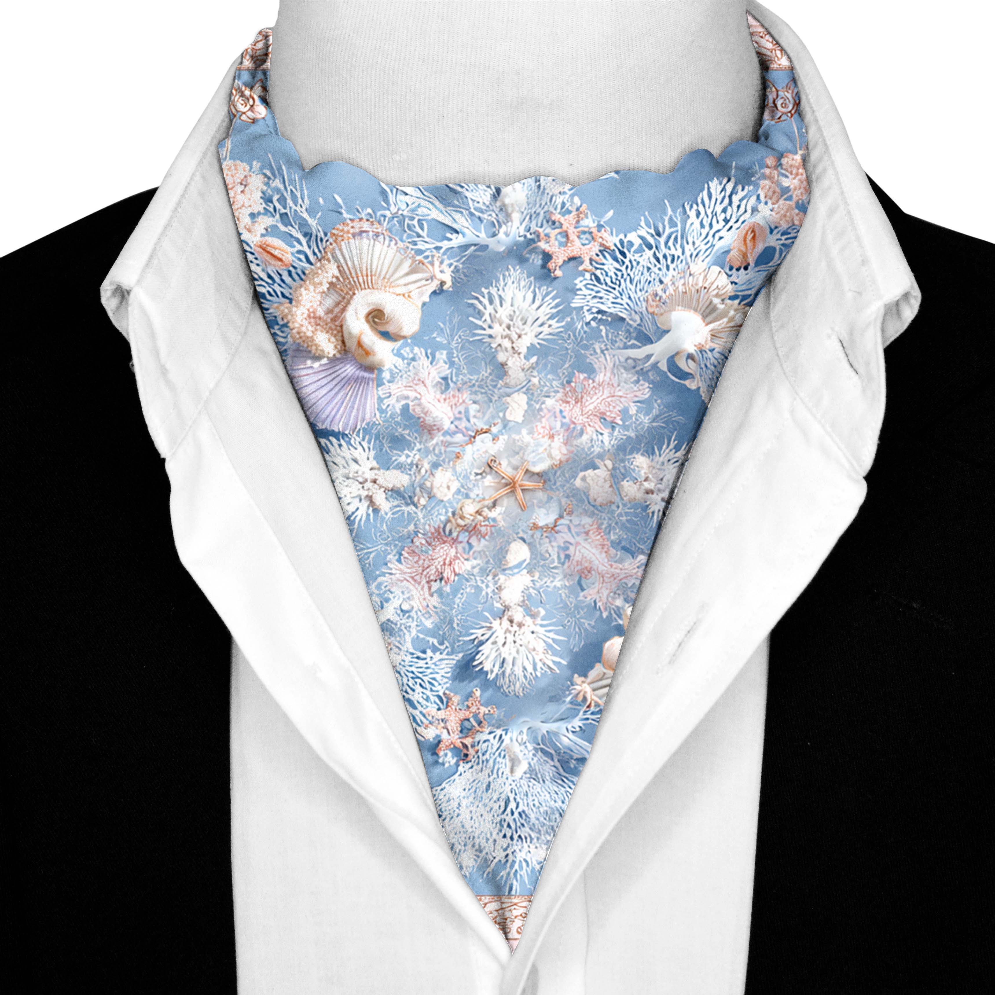 CORALIA SILK ASCOT AND POCKET SQUARE SET – PREMIUM COLLECTION