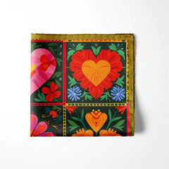 SPAIN FLOWER SILK POCKET SQUARE