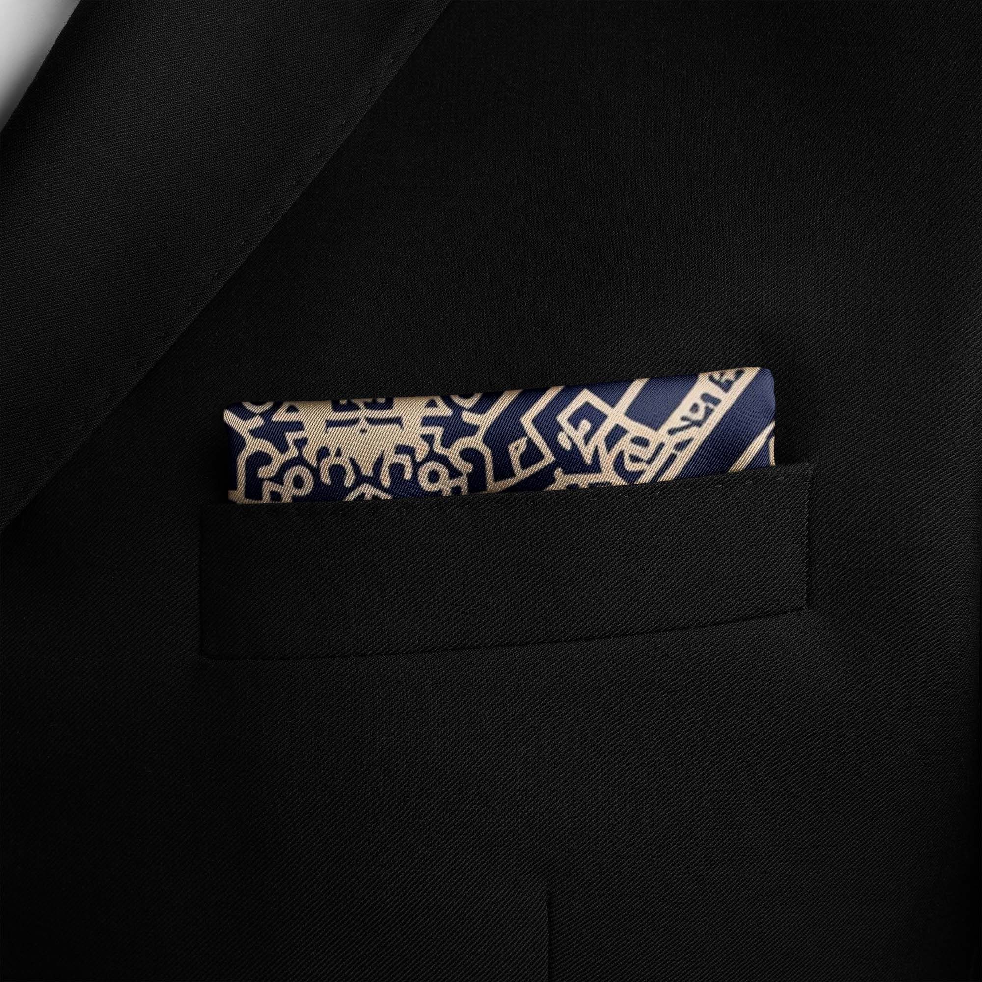 ISLAMIC ARABESQUE ART SILK POCKET SQUARE