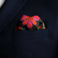 SPAIN FLOWER SILK POCKET SQUARE