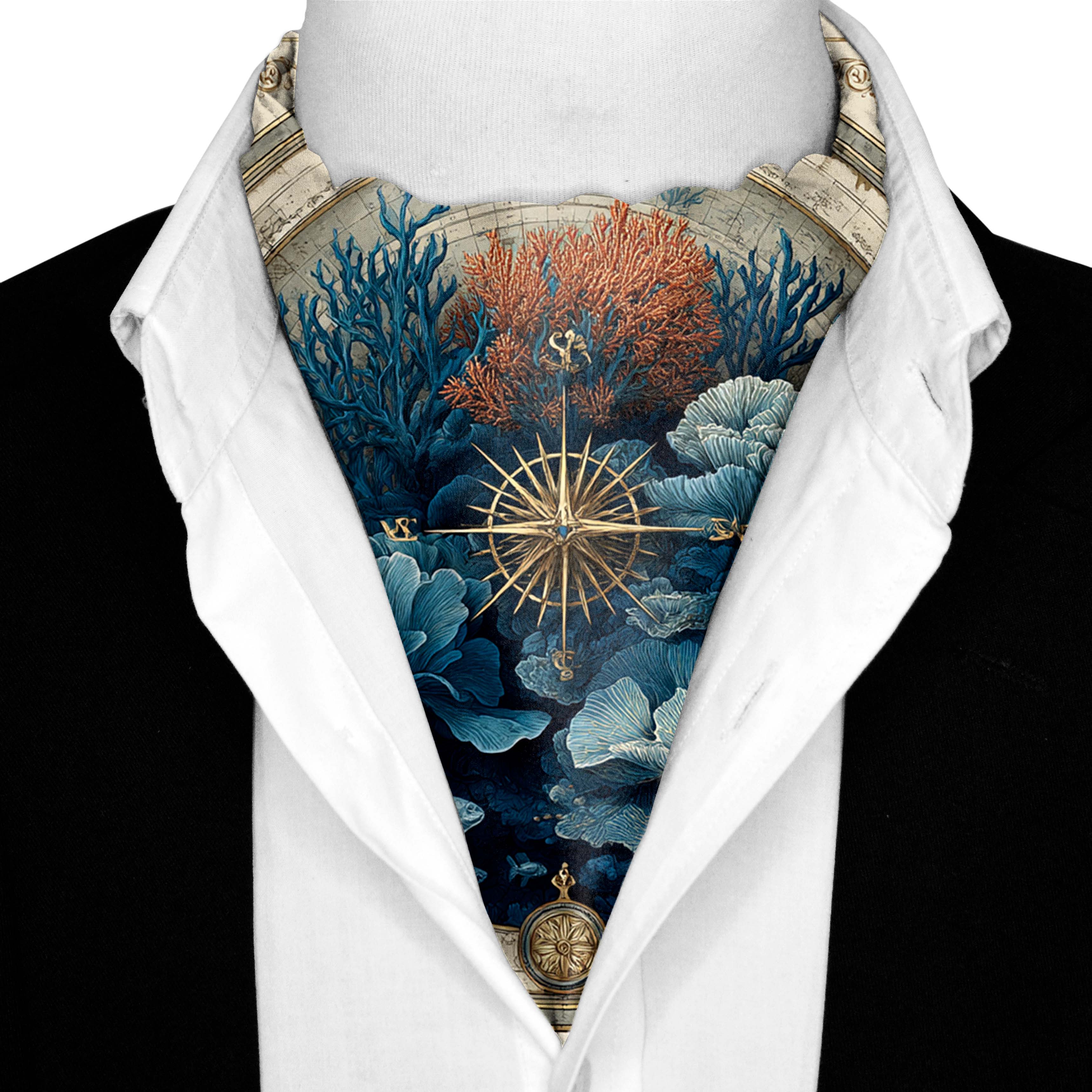 CORALIS SILK ASCOT AND POCKET SQUARE SET – PREMIUM COLLECTION
