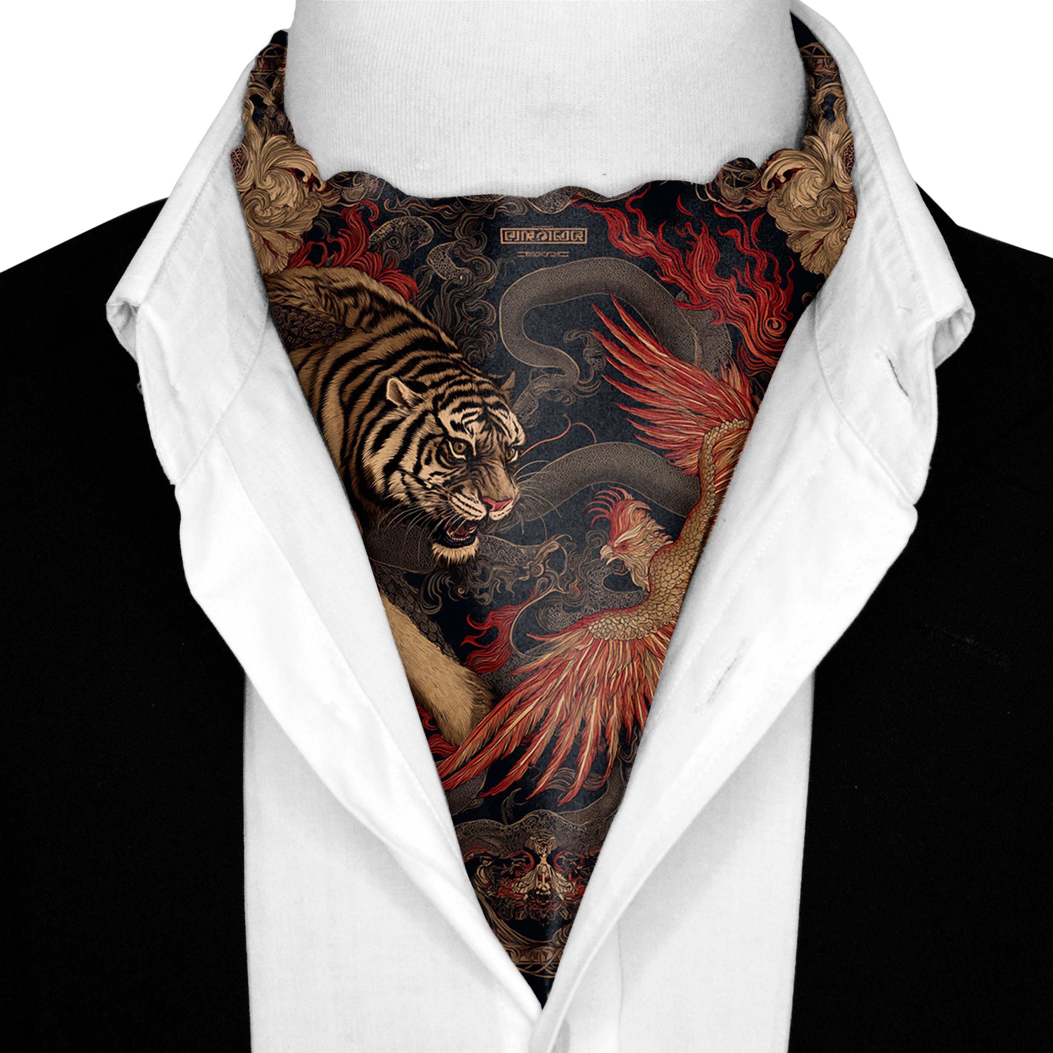 DRAVON SILK ASCOT AND POCKET SQUARE SET – PREMIUM COLLECTION
