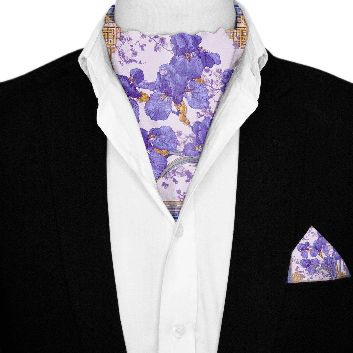 IRISHA SILK ASCOT AND POCKET SQUARE SET – PREMIUM COLLECTION