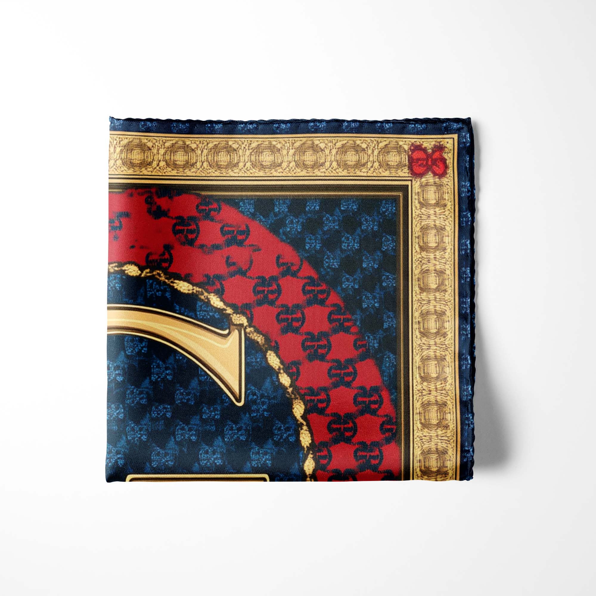 LETTER G SILK POCKET SQUARE