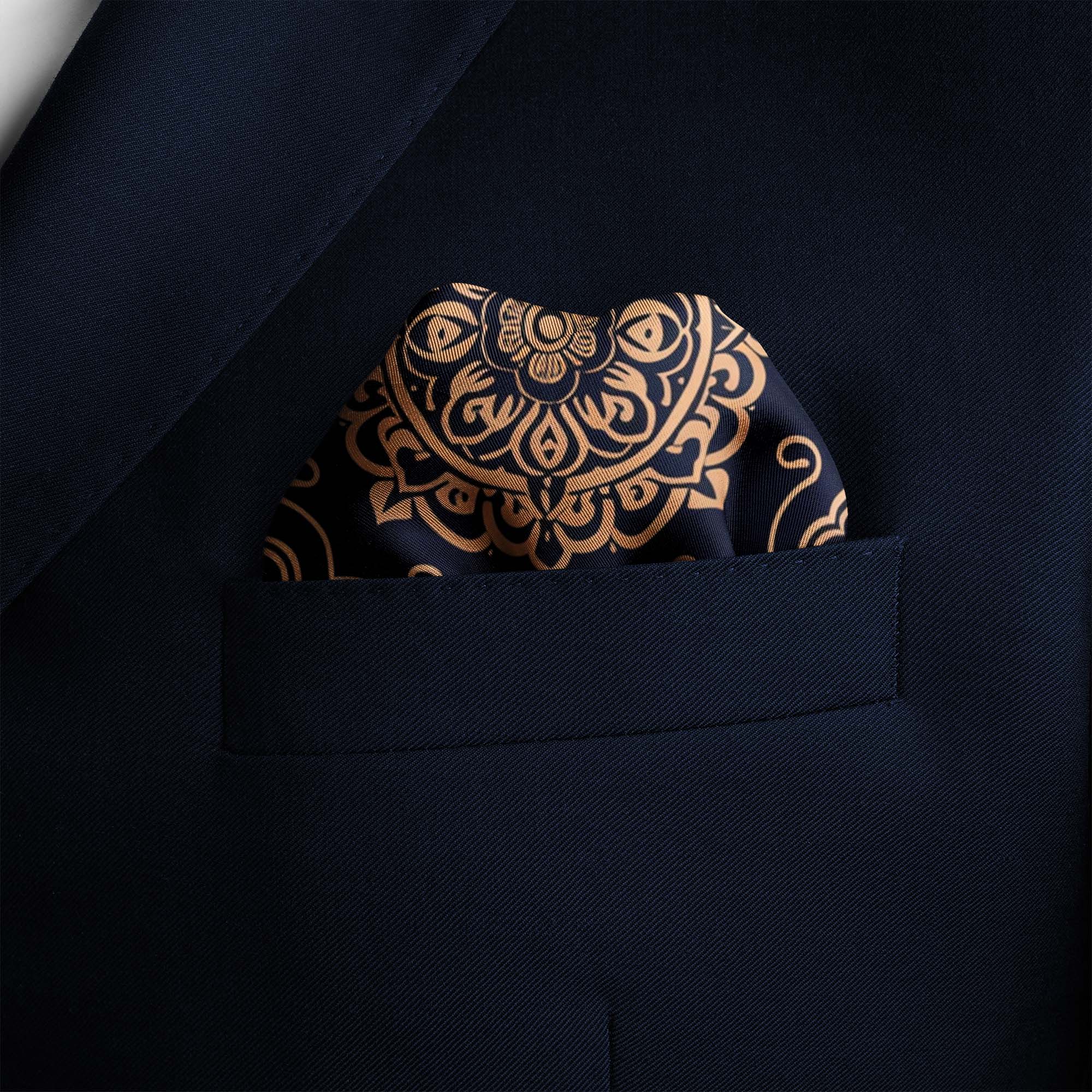 LUXURY ROYAL PATTERN SILK POCKET SQUARE