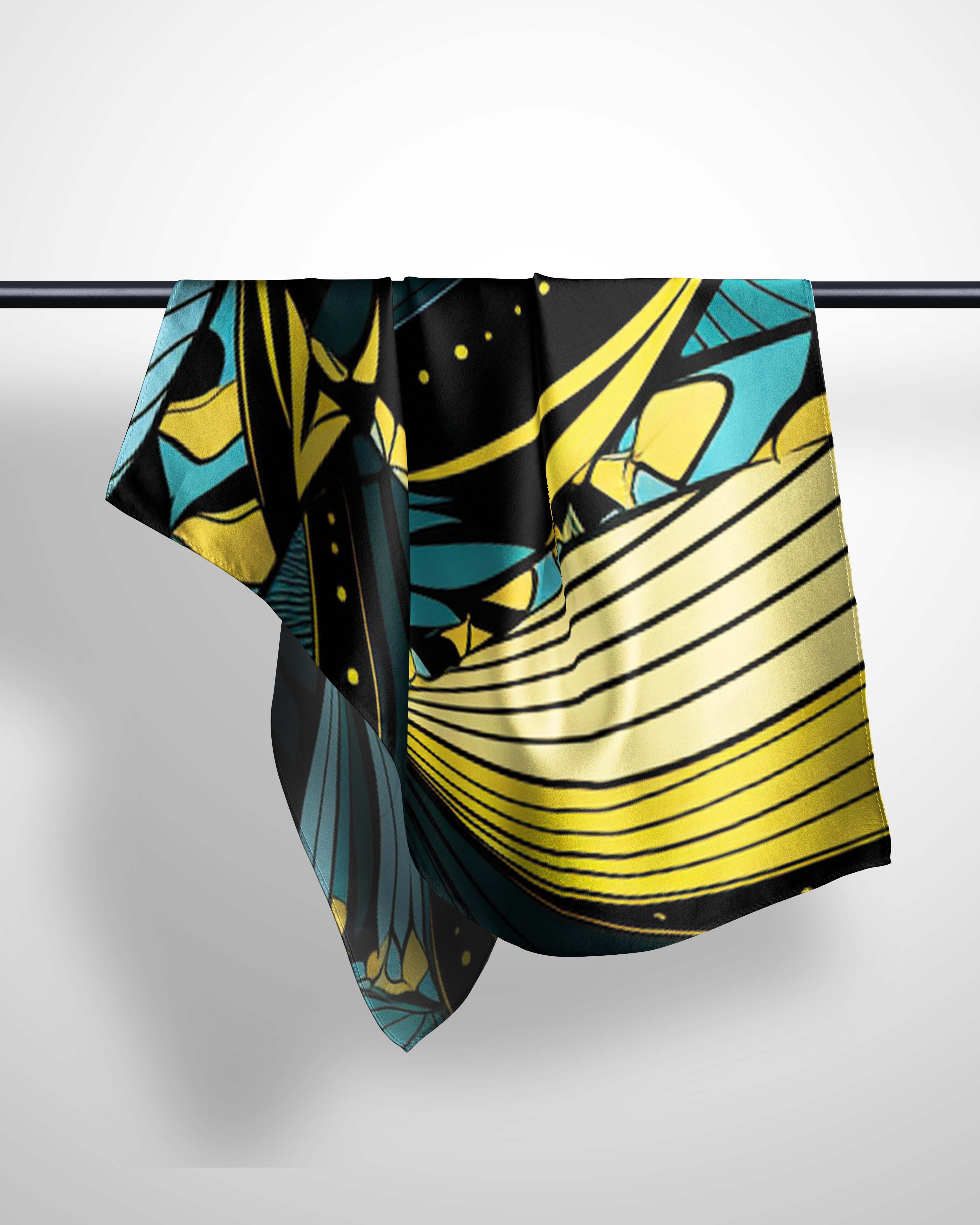 GEOMETRIC COLORFUL ABSTRACT SILK WOMEN SCARF – PREMIUM COLLECTION