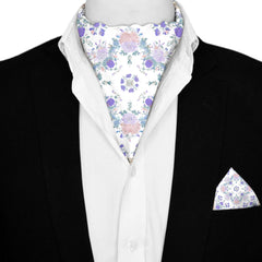 ROSAIRE SILK ASCOT AND POCKET SQUARE SET – PREMIUM COLLECTION