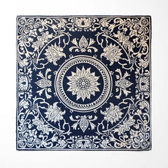 WHITE LUXURY MANDALA SILK POCKET SQUARE