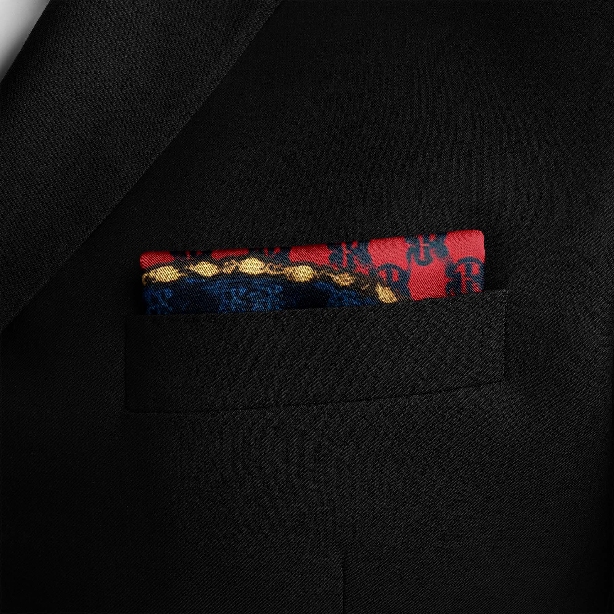 LETTER G SILK POCKET SQUARE