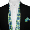 ELEGANT ABSTRACT FLORAL MEN SCARF AND POCKET SQUARE SET – PREMIUM COLLECTION