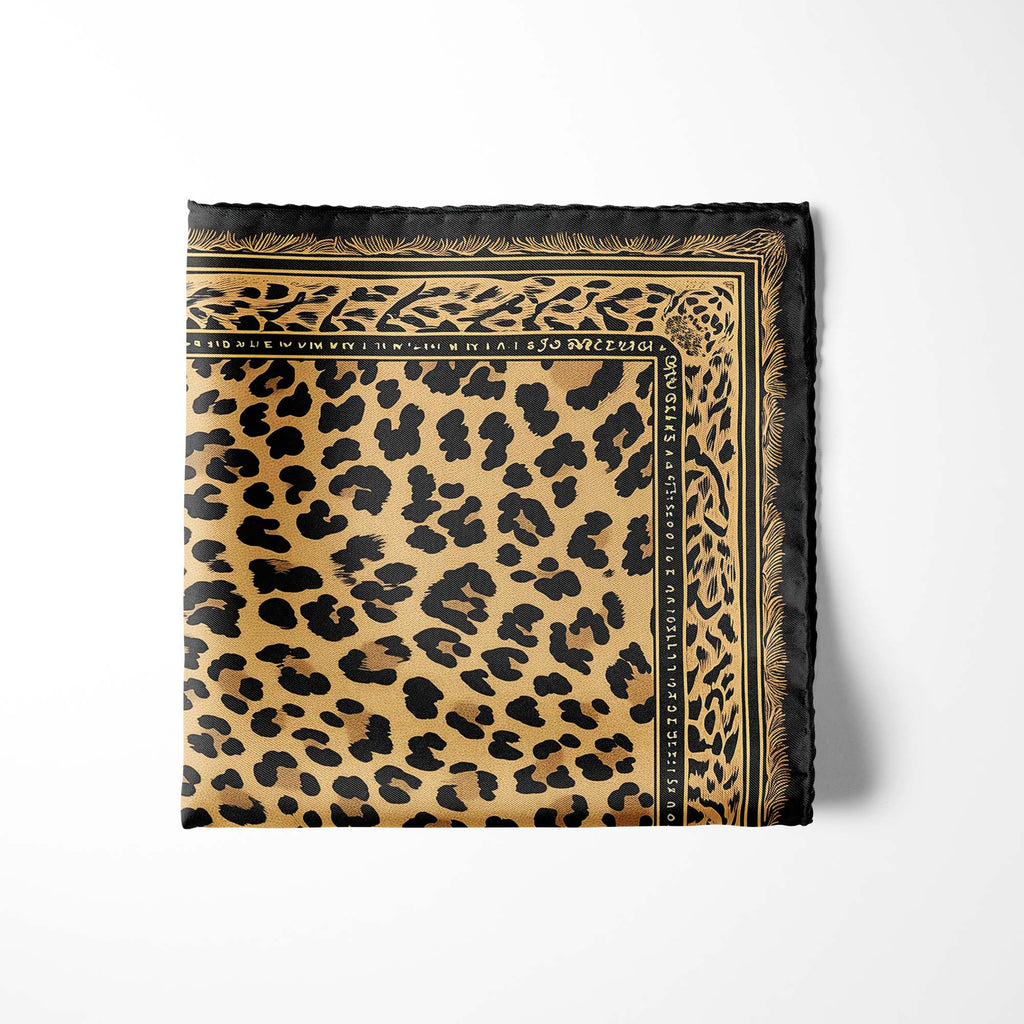 WILD ANIMAL SILK POCKET SQUARE