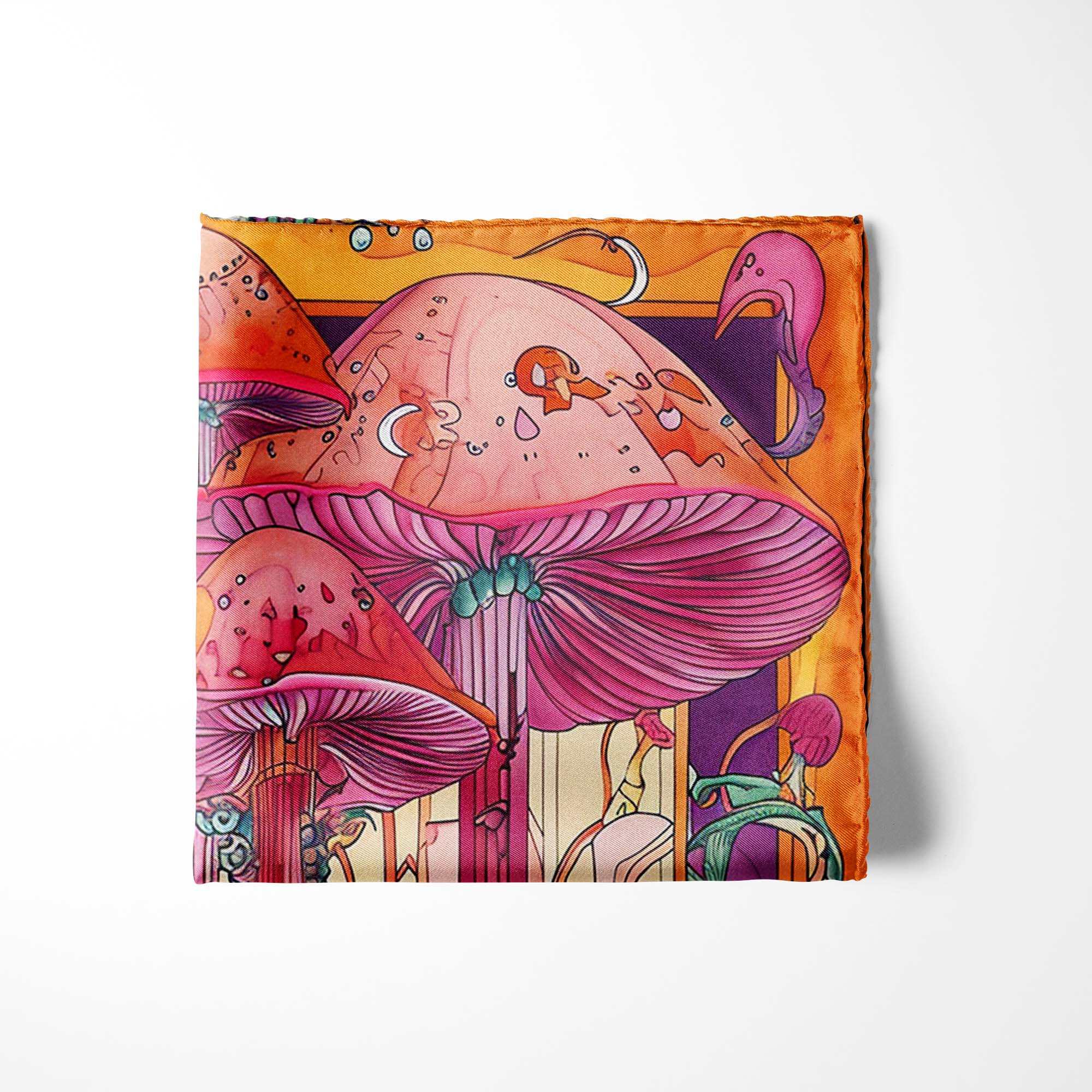 MUSHROOM HEAD SILK POCKET SQUARE