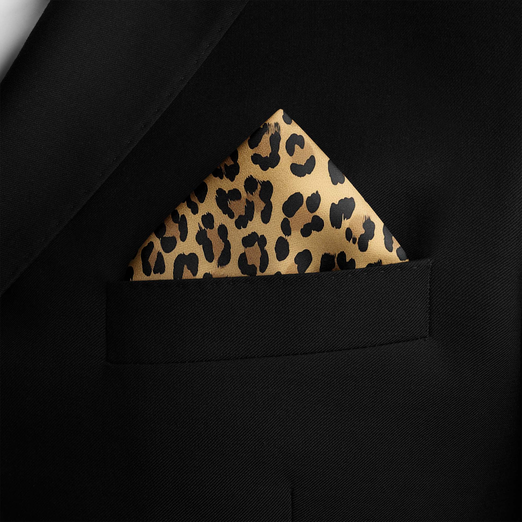 WILD ANIMAL SILK POCKET SQUARE