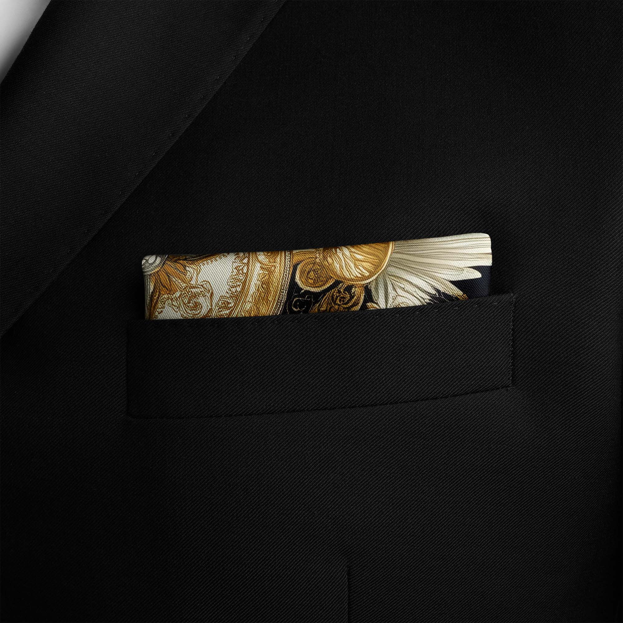 MEDIEVAL FLORAL SILK POCKET SQUARE