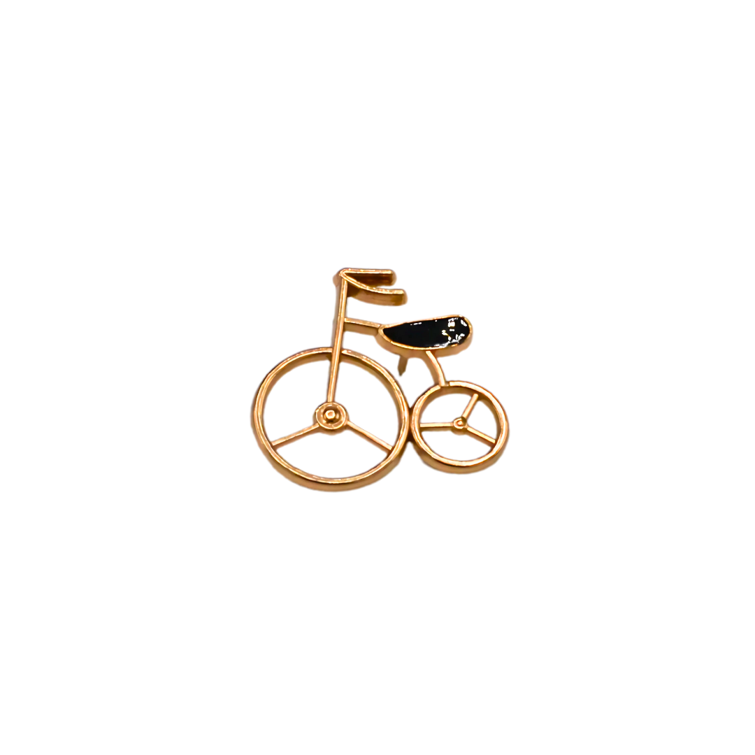 GOLDEN VINTAGE CYCLE BROOCH