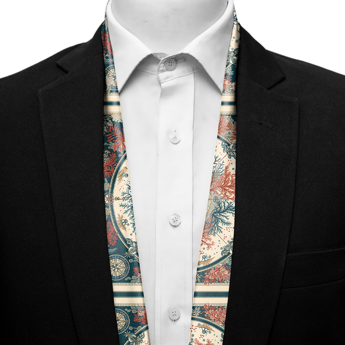 CORAL COMPASS GARDEN MEN SCARF - PREMIUM COLLECTION
