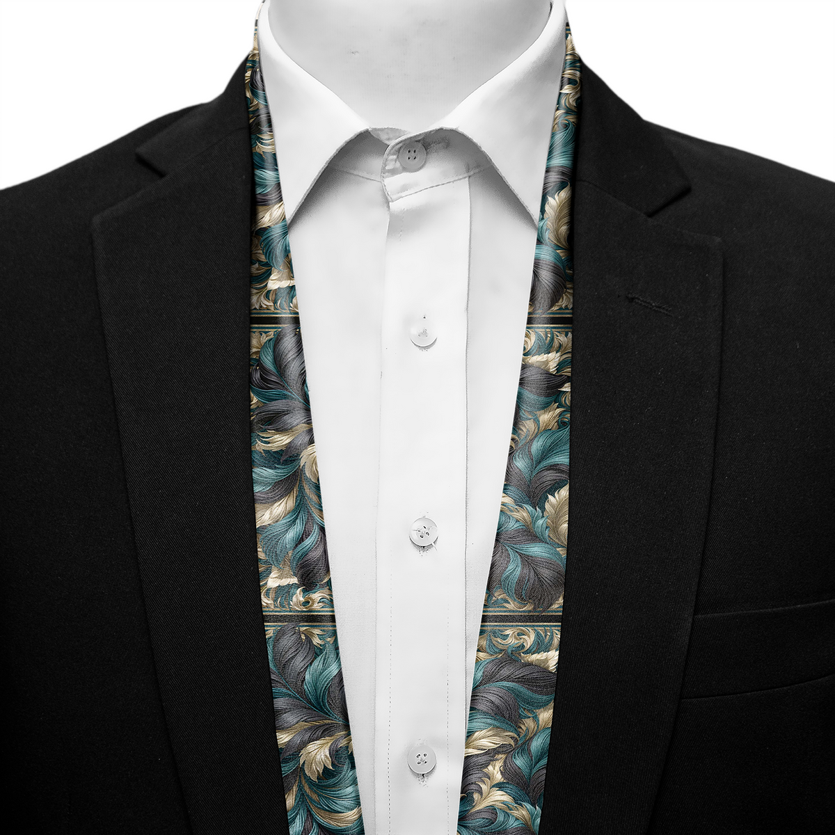 MIDNIGHT LEAVES MEN SCARF - PREMIUM COLLECTION