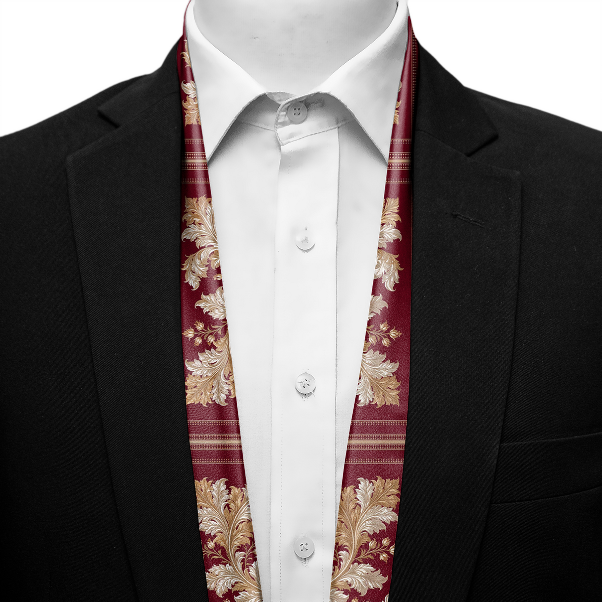CRIMSON ACANTHUS MEN SCARF - PREMIUM COLLECTION