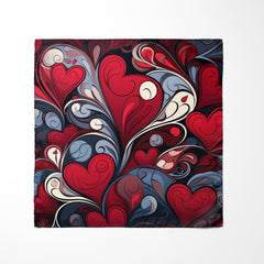 COLORFUL CARVED HEARTS SILK POCKET SQUARE - VALENTINE DAY COLLECTION