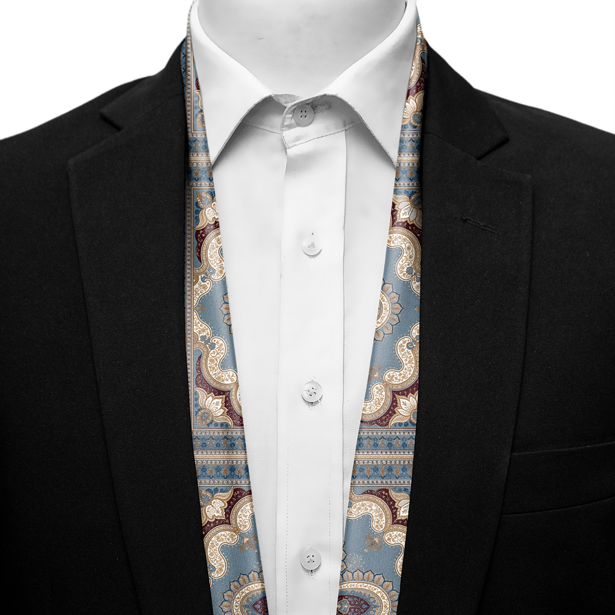 BLUE DAMASK MEN SCARF - PREMIUM COLLECTION