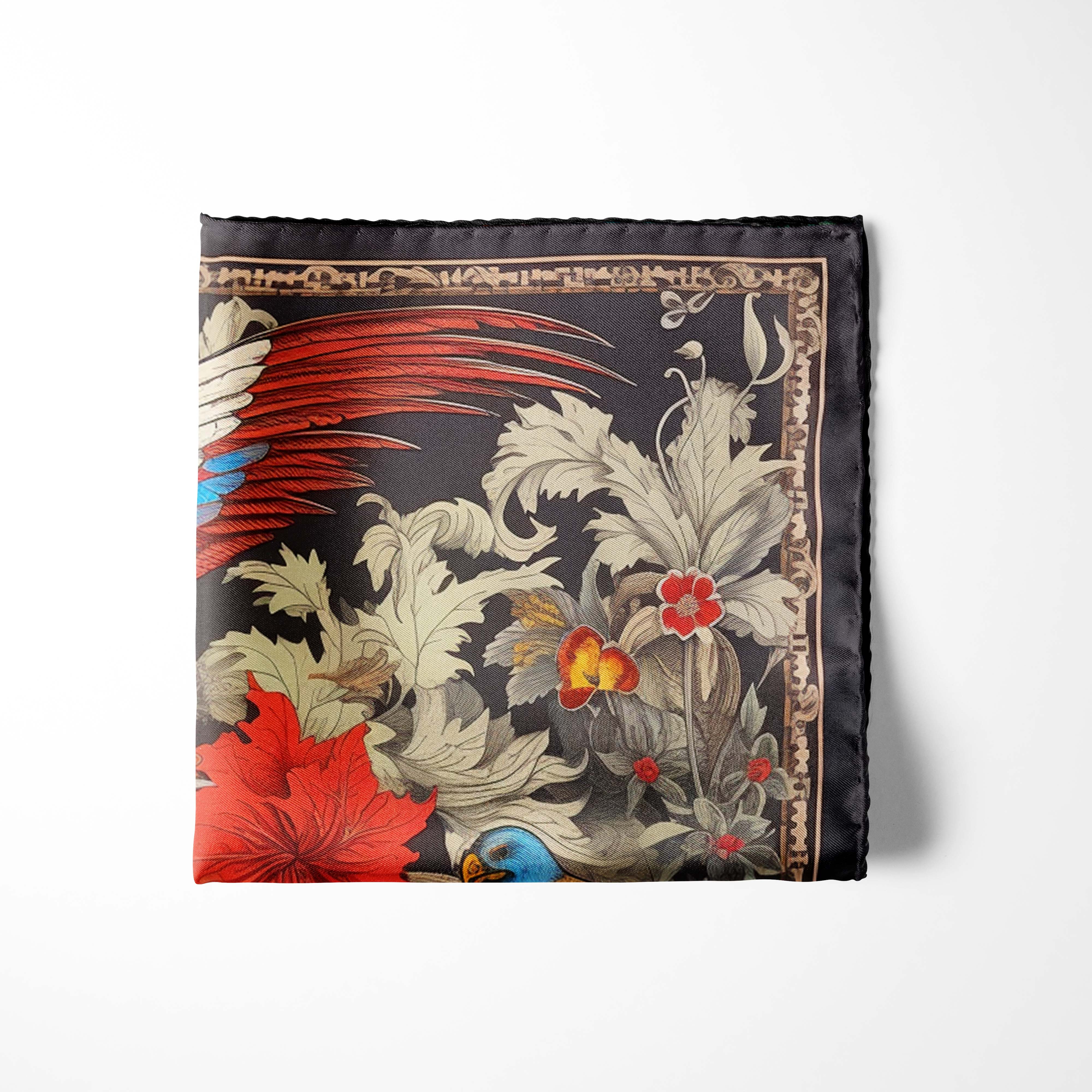 JUNGLE LOVE SILK POCKET SQUARE