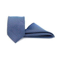 GEOMETRIC PRESTIGE TIE AND POCKET SQUARE SET
