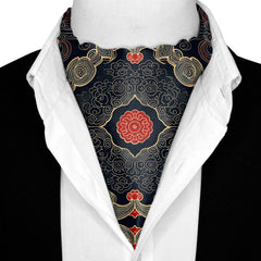 ABSTRACT IKAT SILK ASCOT AND POCKET SQUARE SET – PREMIUM COLLECTION