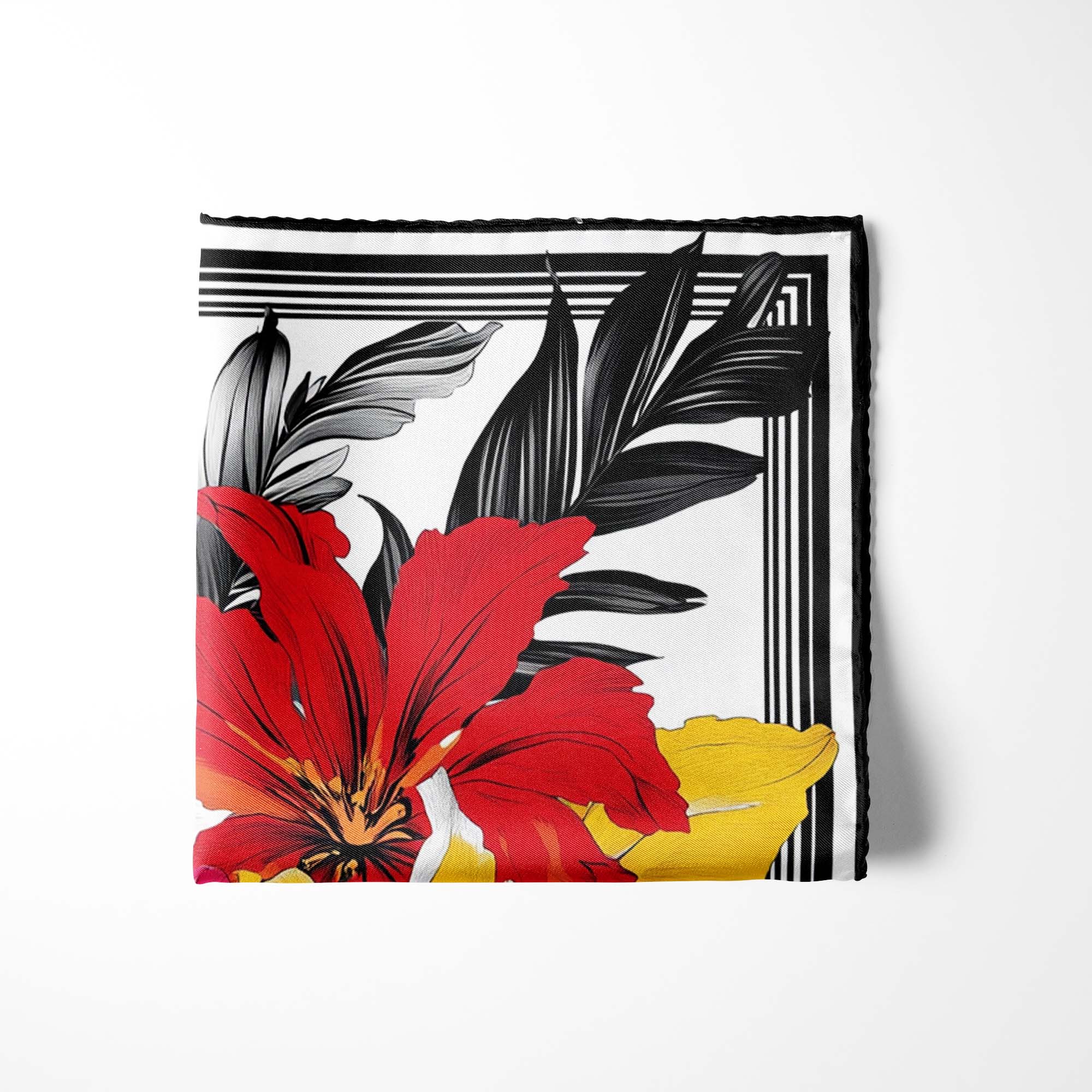 BIRD OF PARADISE SILK POCKET SQUARE