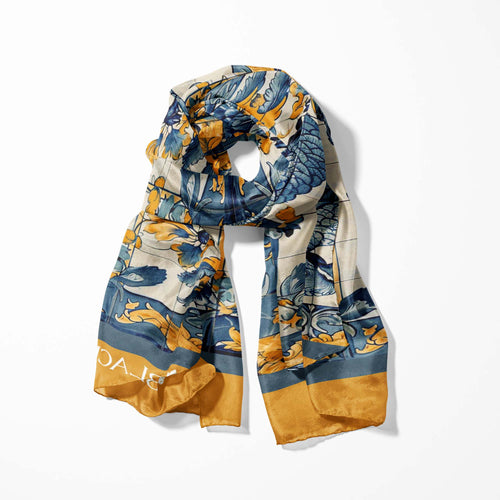 ALELUIA SILK SCARF WITH LAPEL PIN AND POCKET SQUARE